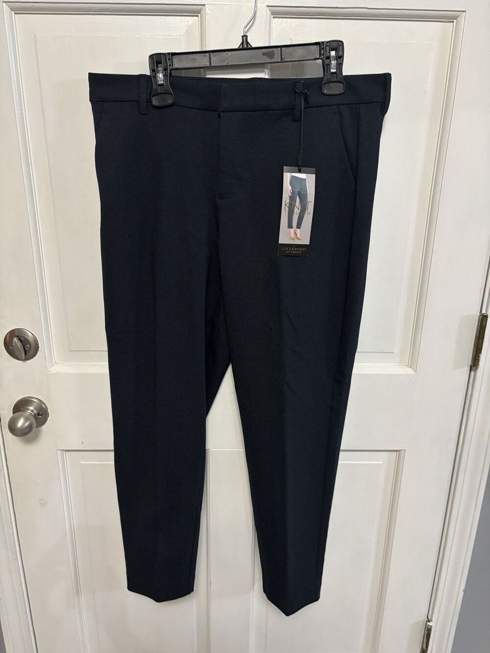 Women’s The Knit Trouser By Liverpool Navy Blue Work Pants Size 14 NWT